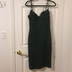 Windsor midi suede olive dress